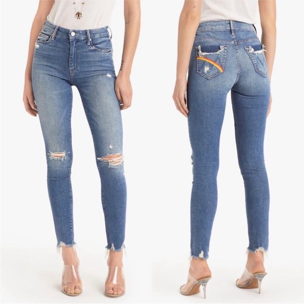 MOTHER High waisted looker ankle chew learning to hula jeans women’s size 25